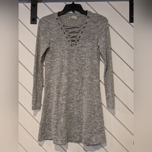 About a Girl Women Lace Up Long Sleeve Dress Size XS